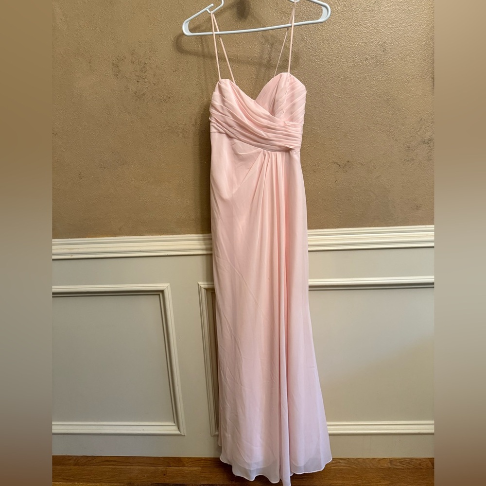 Alfred Angelo Pink Ruched Spaghetti Strap Gown